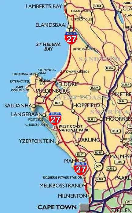 West Coast Map Route 27